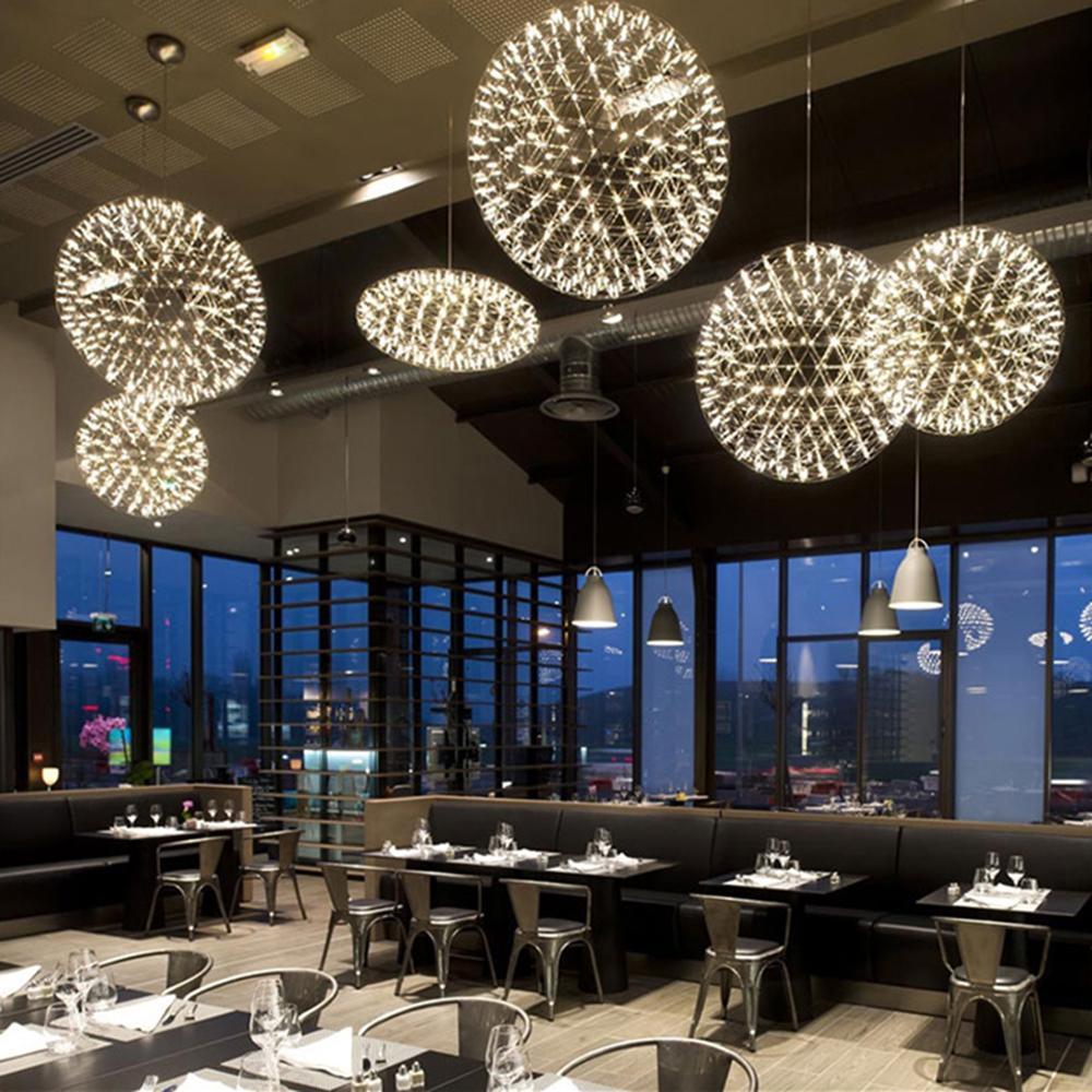 Contemporary Round Metal LED Hanging Light Fixture