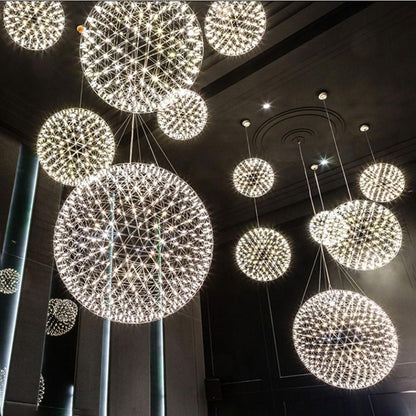 Contemporary Round Metal LED Hanging Light Fixture