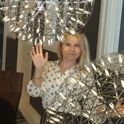 Contemporary Round Metal LED Hanging Light Fixture