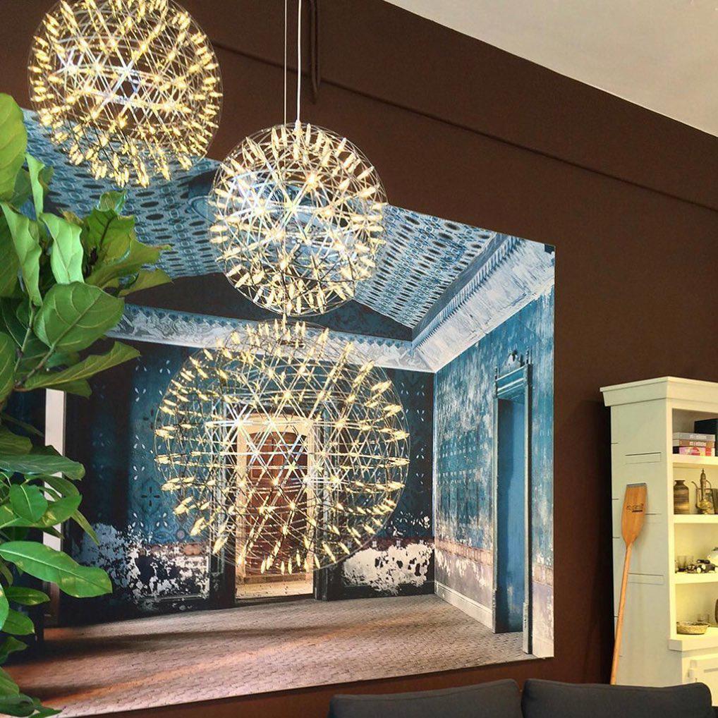 Contemporary Round Metal LED Hanging Light Fixture