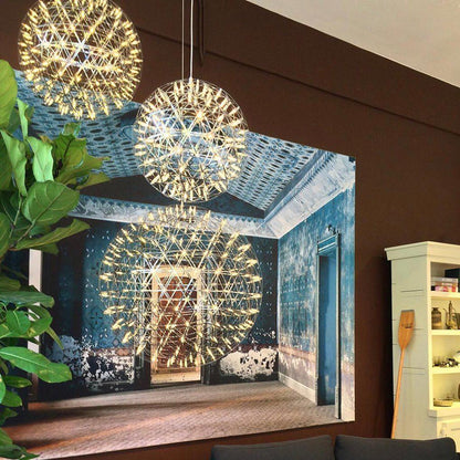 Contemporary Round Metal LED Hanging Light Fixture