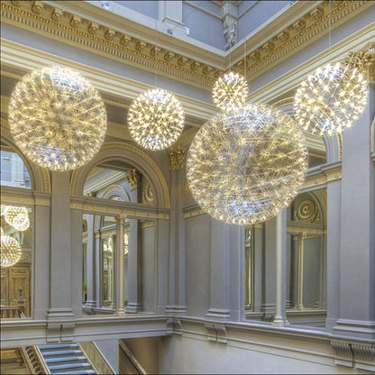 Contemporary Round Metal LED Hanging Light Fixture