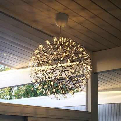 Contemporary Round Metal LED Hanging Light Fixture