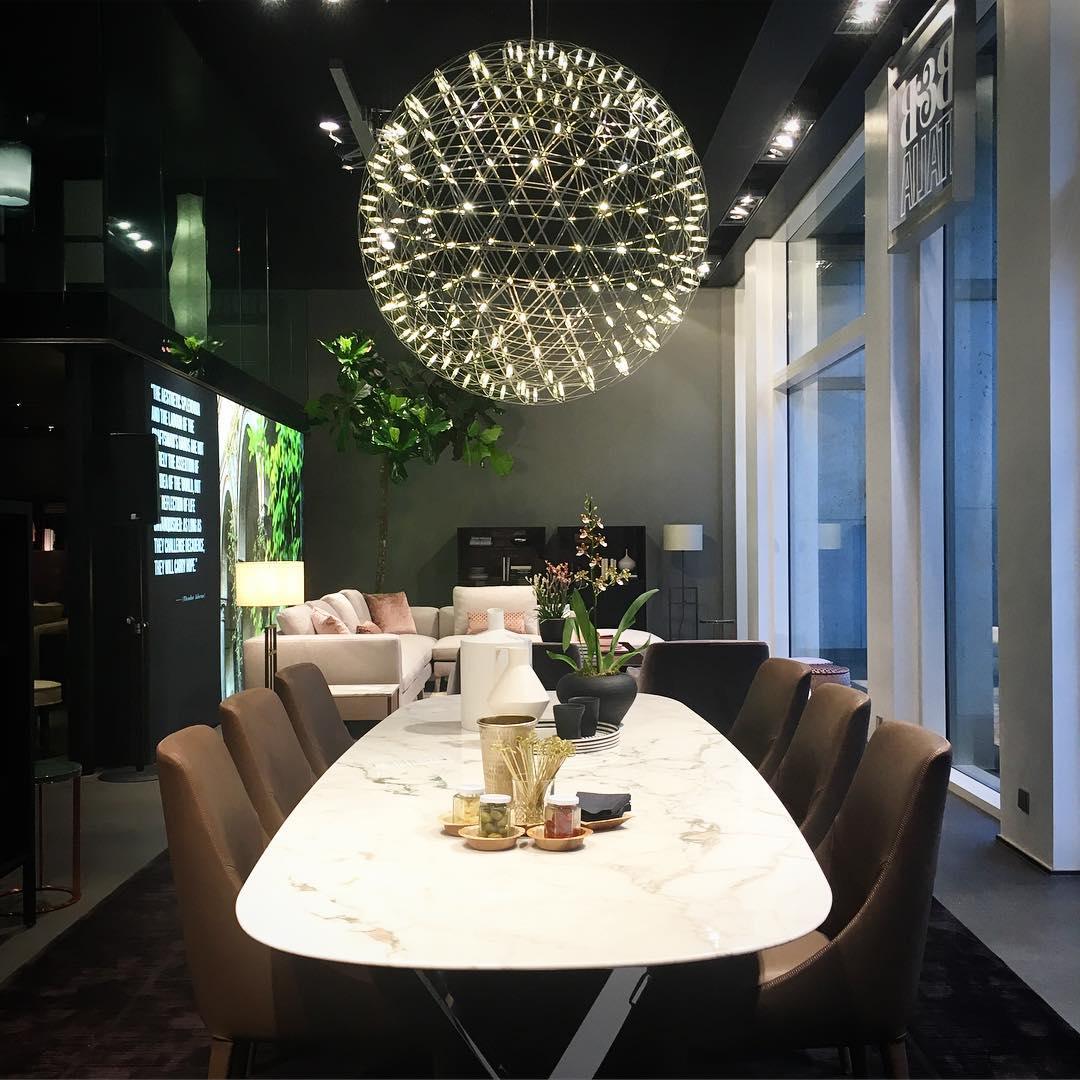 Contemporary Round Metal LED Hanging Light Fixture