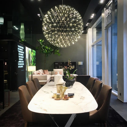 Contemporary Round Metal LED Hanging Light Fixture