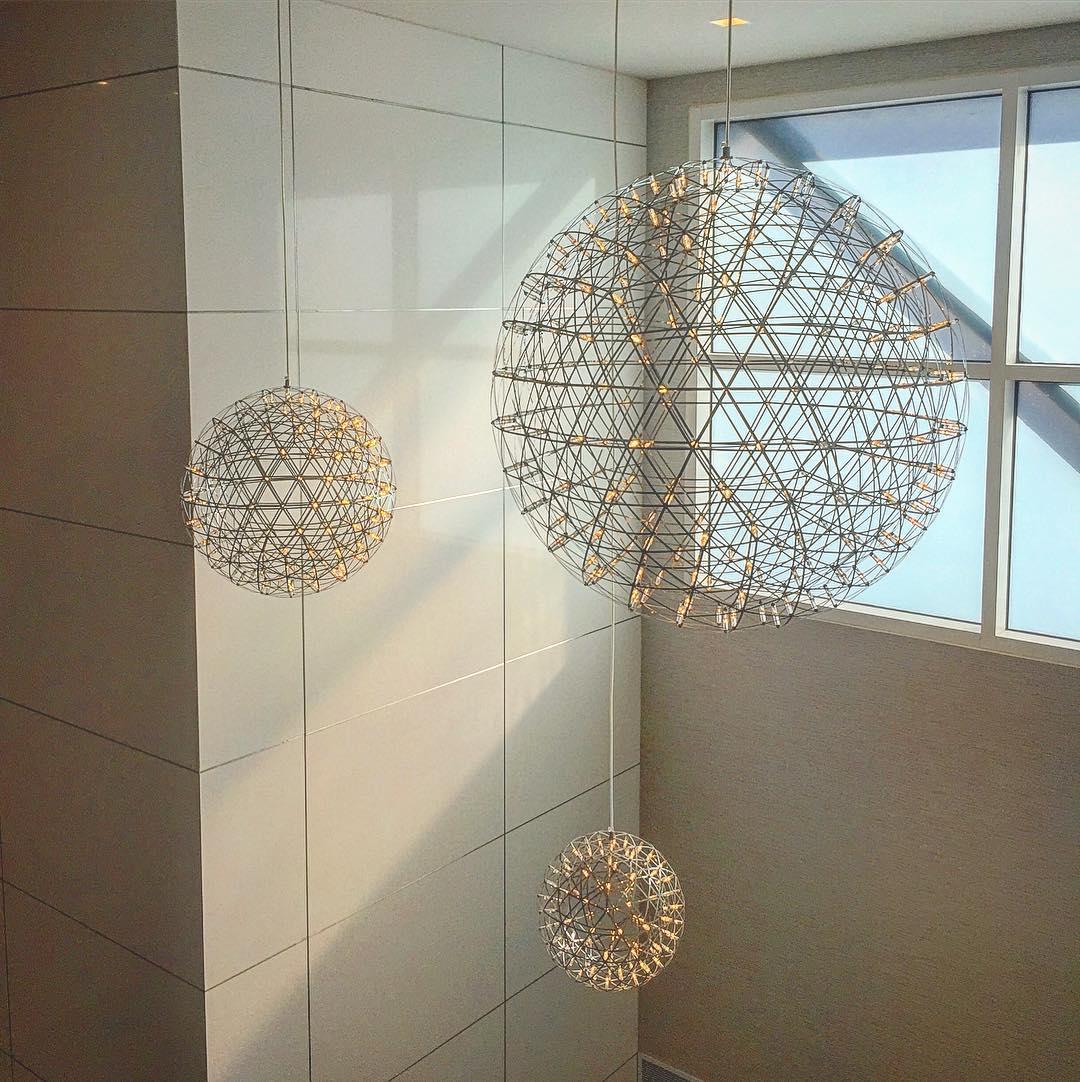 Contemporary Round Metal LED Hanging Light Fixture