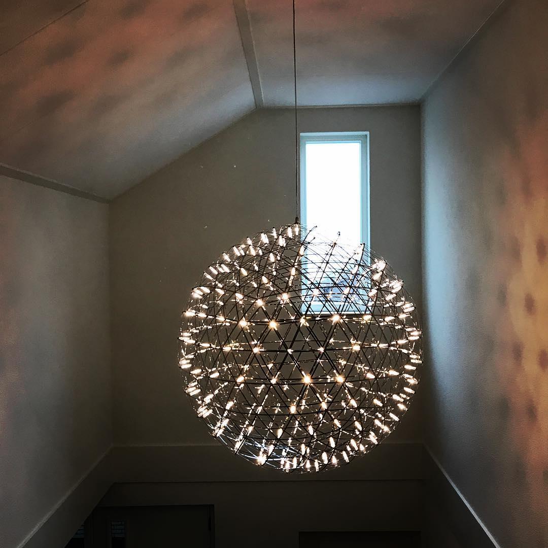 Contemporary Round Metal LED Hanging Light Fixture