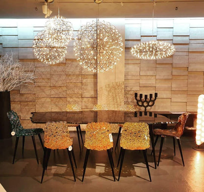 Contemporary Round Metal LED Hanging Light Fixture