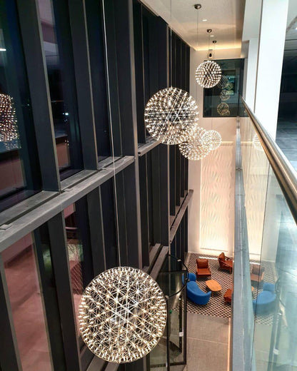 Contemporary Round Metal LED Hanging Light Fixture