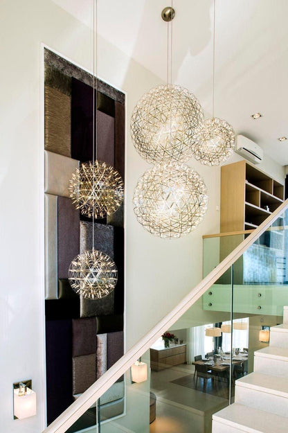 Contemporary Round Metal LED Hanging Light Fixture