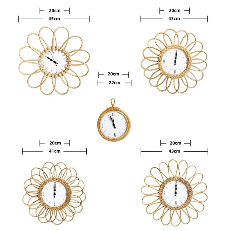 Natural Woven Rattan Wall Clock