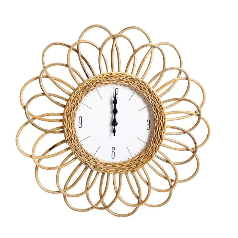 Natural Woven Rattan Wall Clock - Fesara