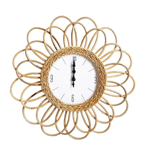 Natural Woven Rattan Wall Clock - Fesara