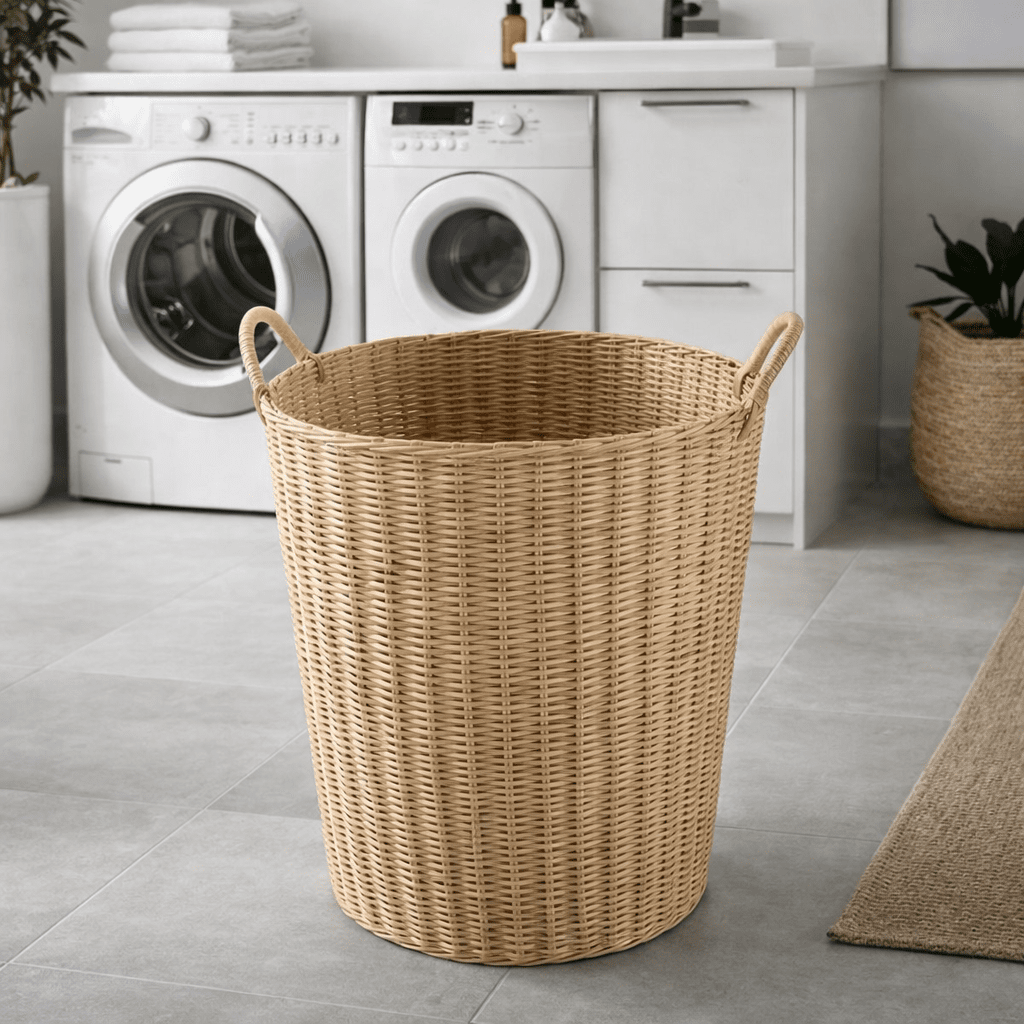 Collapsible Wicker Storage Hamper for Home Decor - Fesara