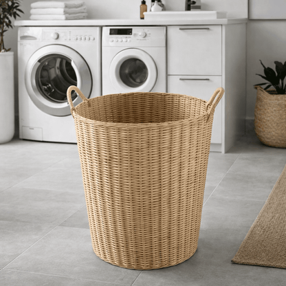 Collapsible Wicker Storage Hamper for Home Decor - Fesara