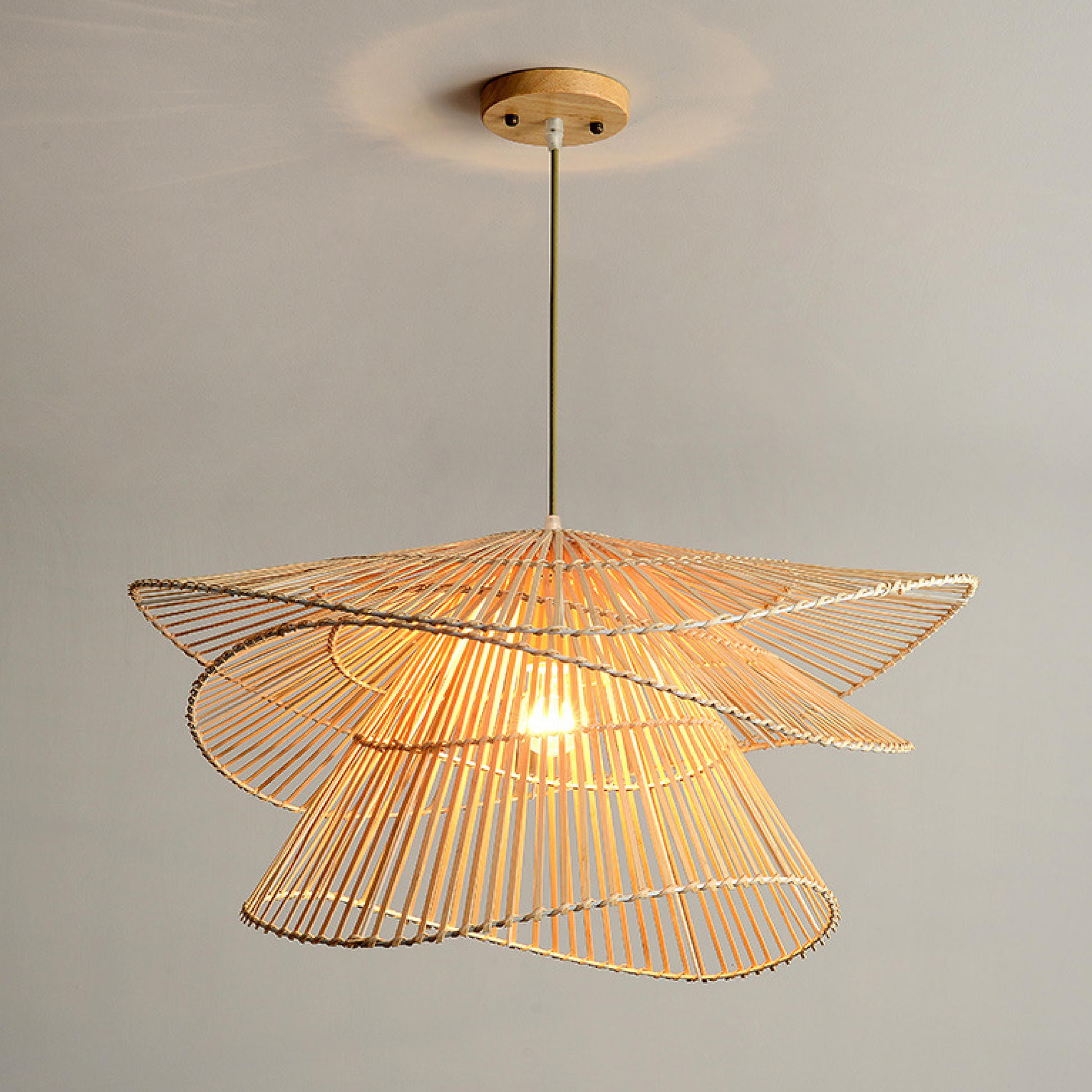 Rattan Wooden Hanging Lamp 4