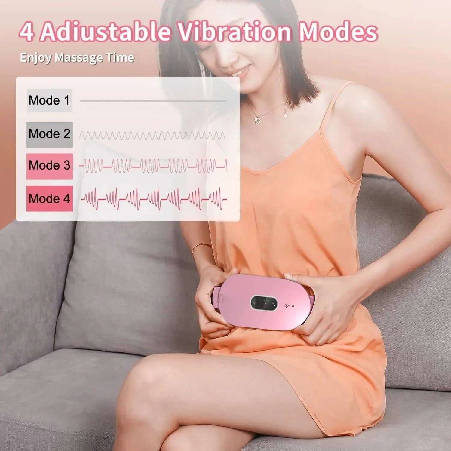 Relaxease Portable Massage & Heating Pad – Relief from Menstrual & Abdominal Pain with Graphene Heat & Vibration Massage 2