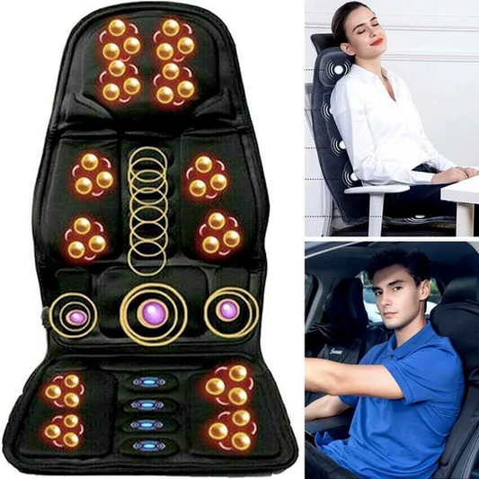 Comfortable Heated Massage Chair Pad with 8 Settings - Fesara