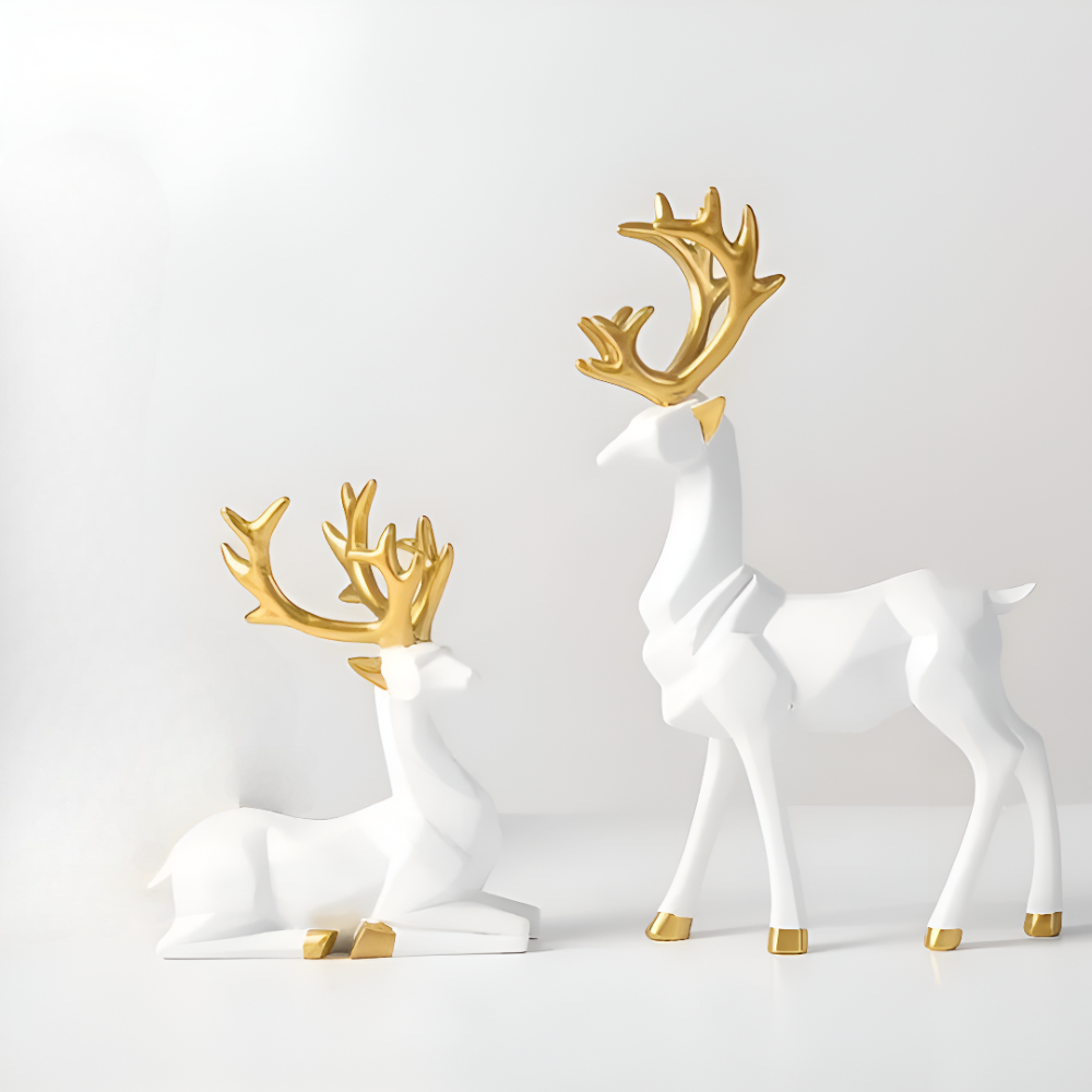 Fesara | Christmas Reindeer Decor Set – 2pc Contemporary Figurine