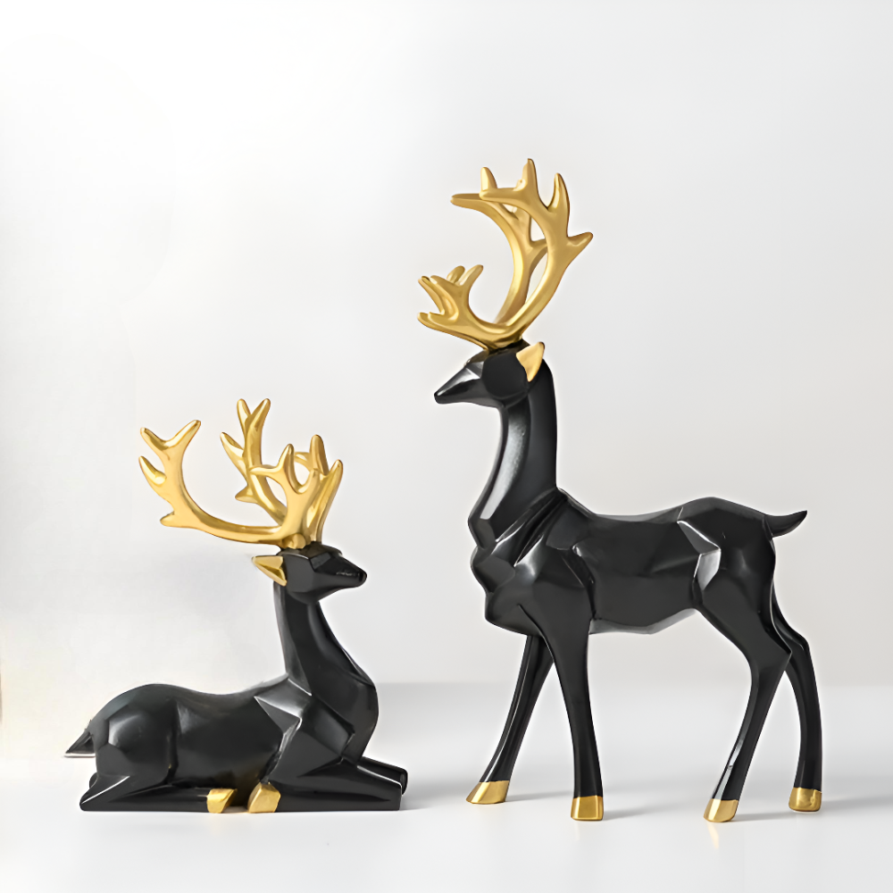 Fesara | Christmas Reindeer Decor Set – 2pc Contemporary Figurine