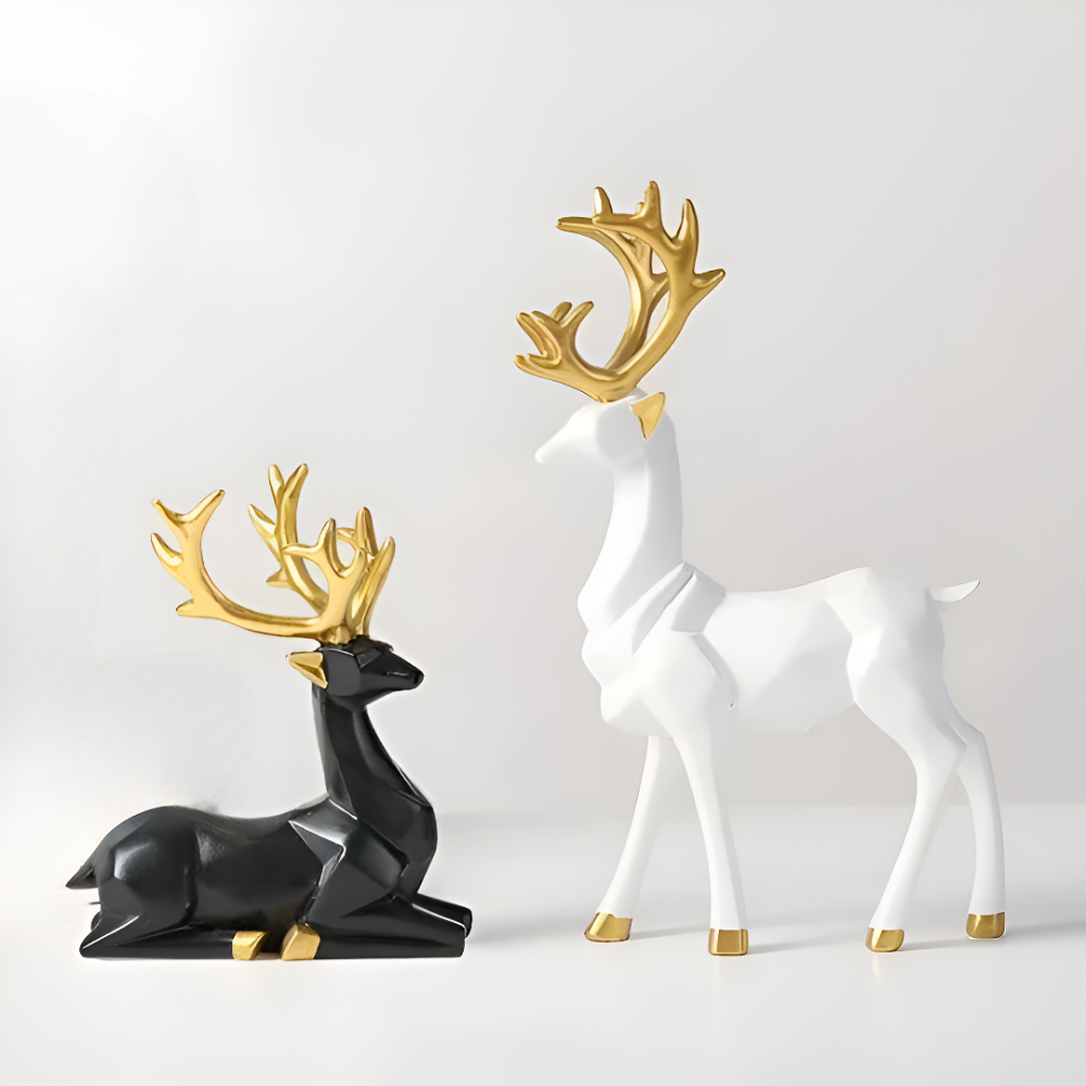 Fesara | Christmas Reindeer Decor Set – 2pc Contemporary Figurine