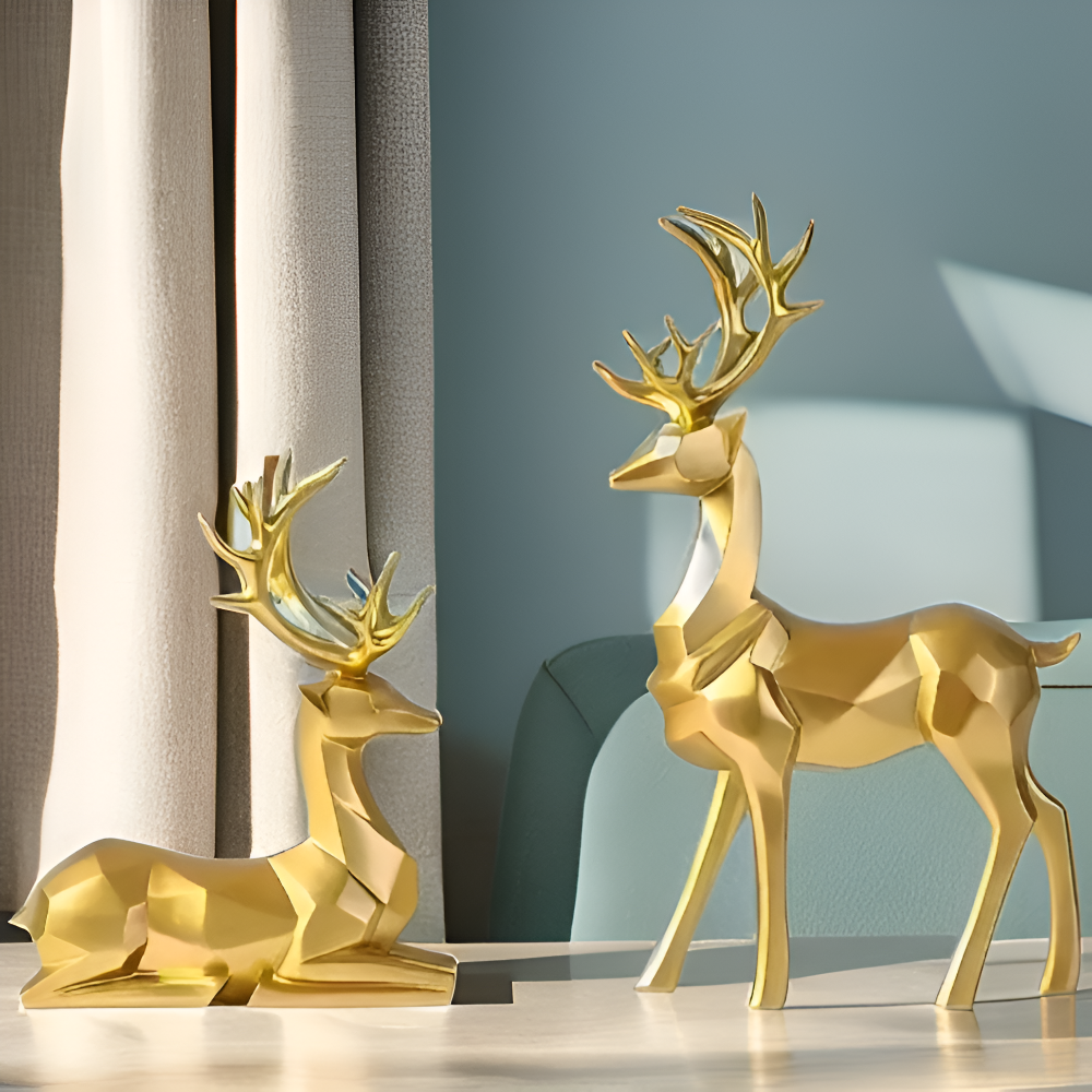 Fesara | Christmas Reindeer Decor Set – 2pc Contemporary Figurine