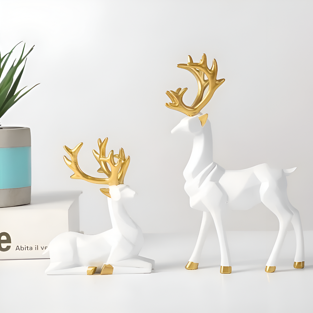 Fesara | Christmas Reindeer Decor Set – 2pc Contemporary Figurine