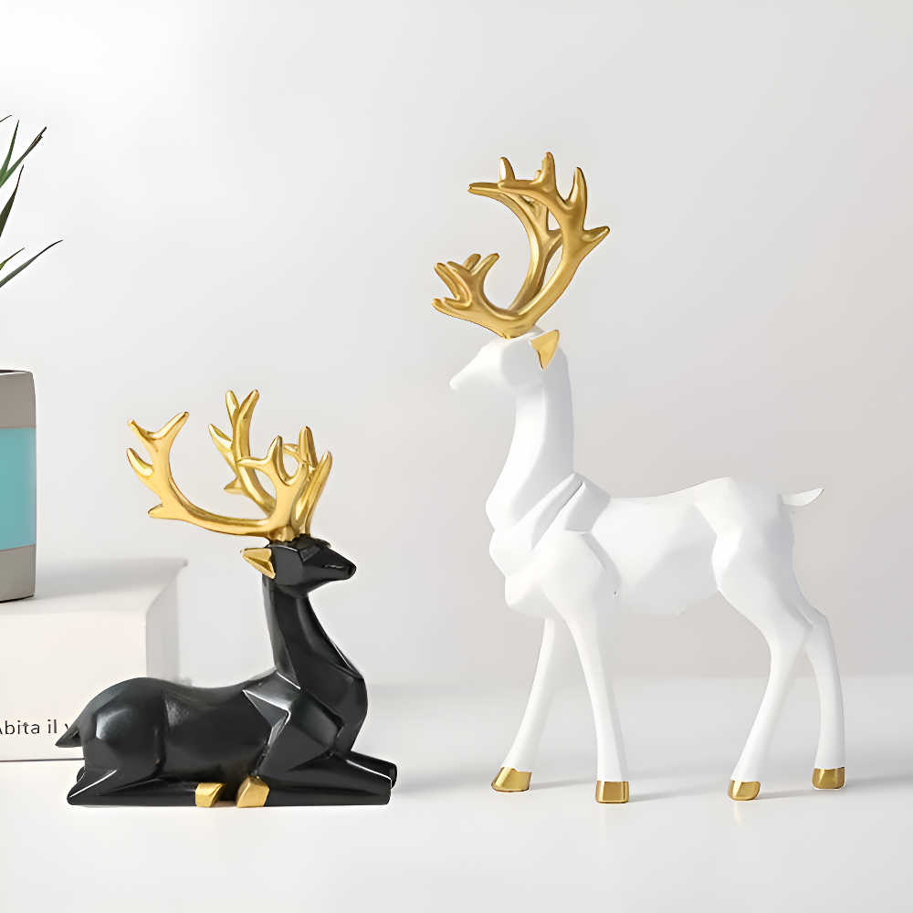 Fesara | Christmas Reindeer Decor Set – 2pc Contemporary Figurine