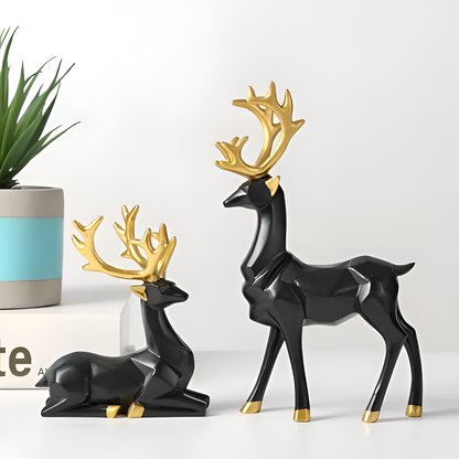 Fesara | Christmas Reindeer Decor Set – 2pc Contemporary Figurine