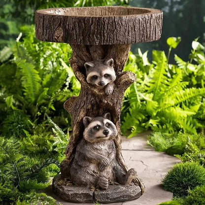 Classic Outdoor Bird Bath - Resin Animal Decor
