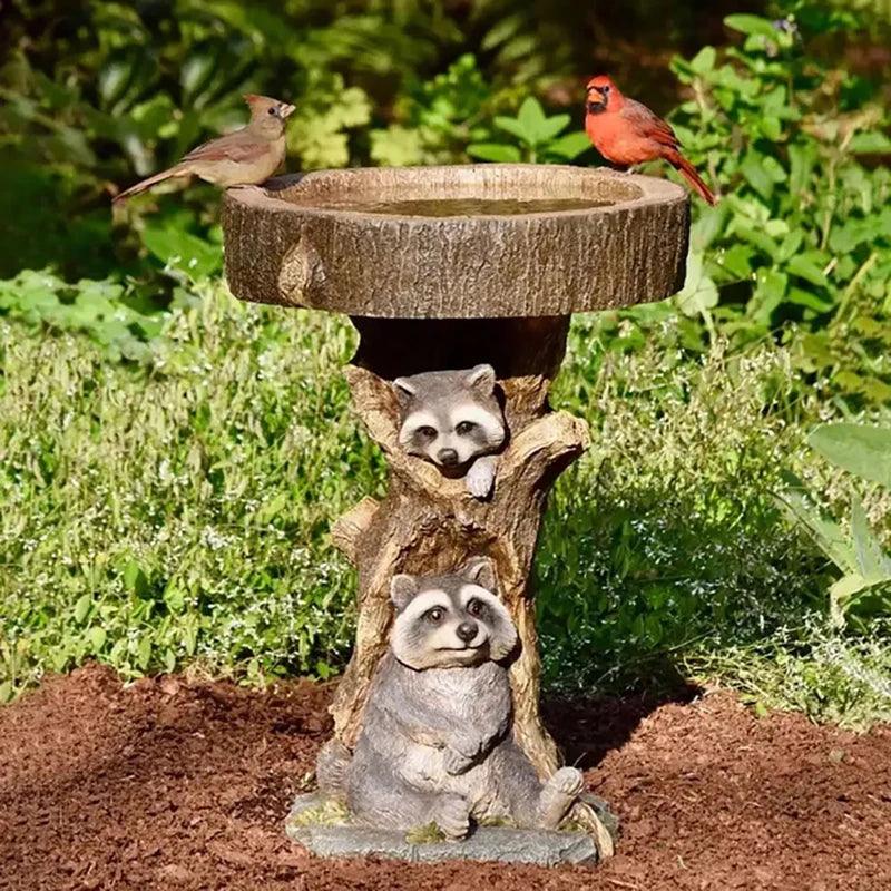 Classic Outdoor Bird Bath - Resin Animal Decor