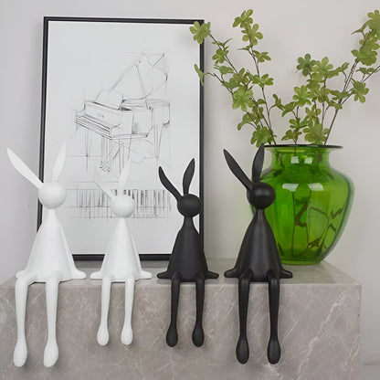 Colorful Resin Easter Bunny Figurine Decoration