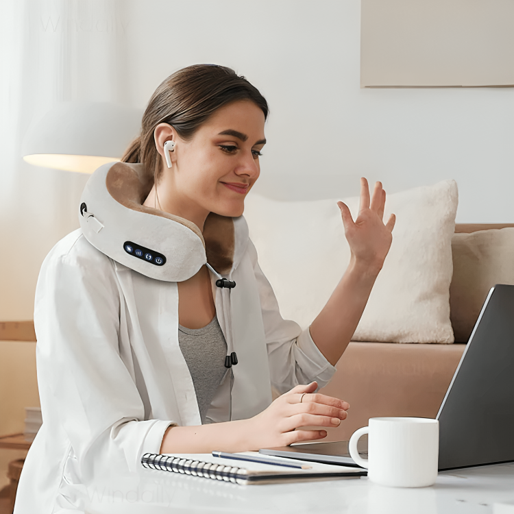 Restora | Velvet Neck Pillow Massager – Memory Foam Travel Support for Ultimate Comfort 3