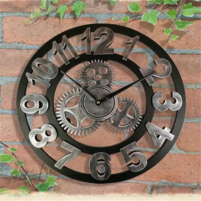 Vintage Metal Wooden Wall Clock
