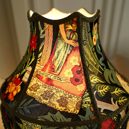 Classic Floral Table Lamp with Fringe