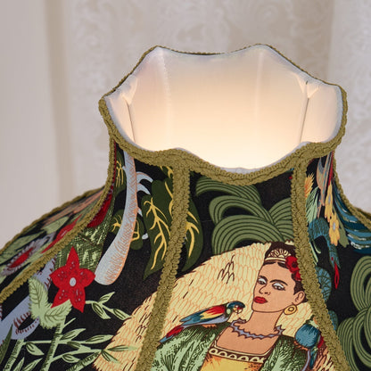 Classic Floral Table Lamp with Fringe