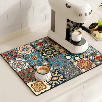 Waterproof Coffee Station Mat Spill Catcher for Kitchen Sinks