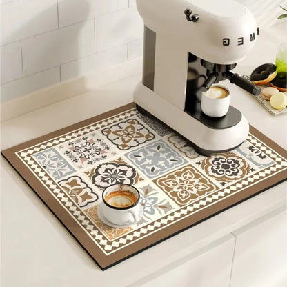 Waterproof Coffee Station Mat Spill Catcher for Kitchen Sinks