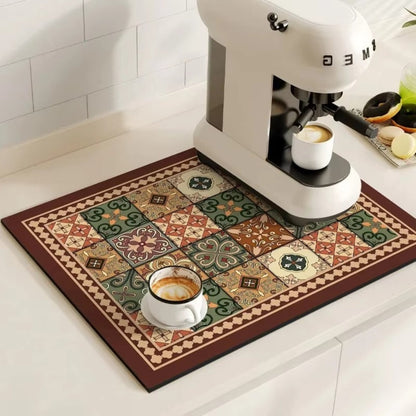 Waterproof Coffee Station Mat Spill Catcher for Kitchen Sinks