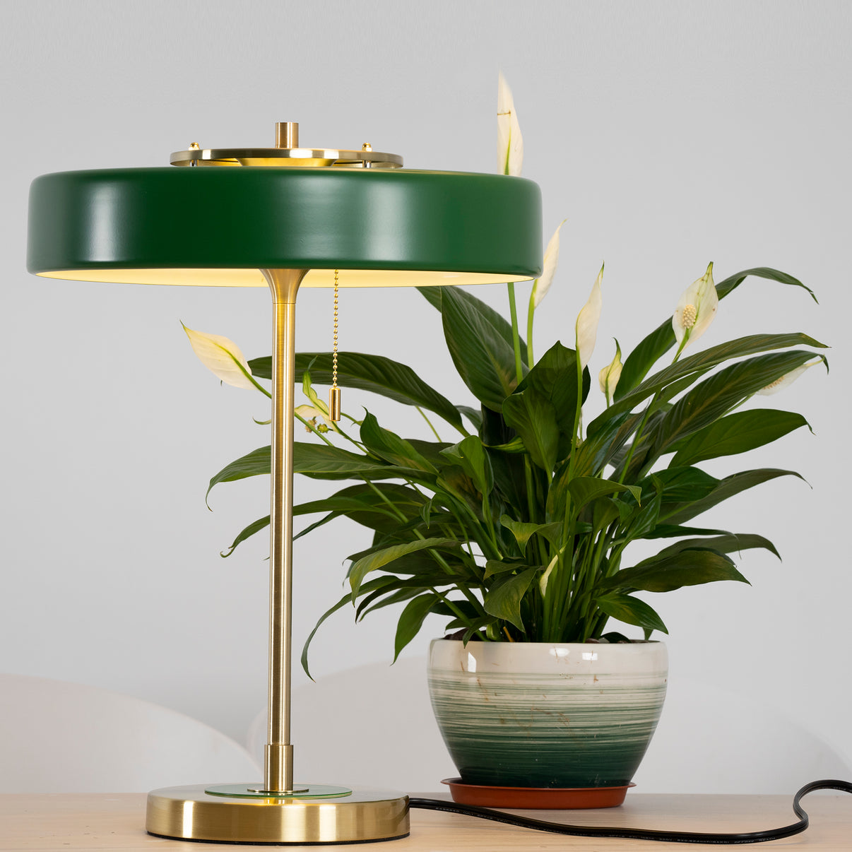 Classic Metal and Glass Desk Lamp