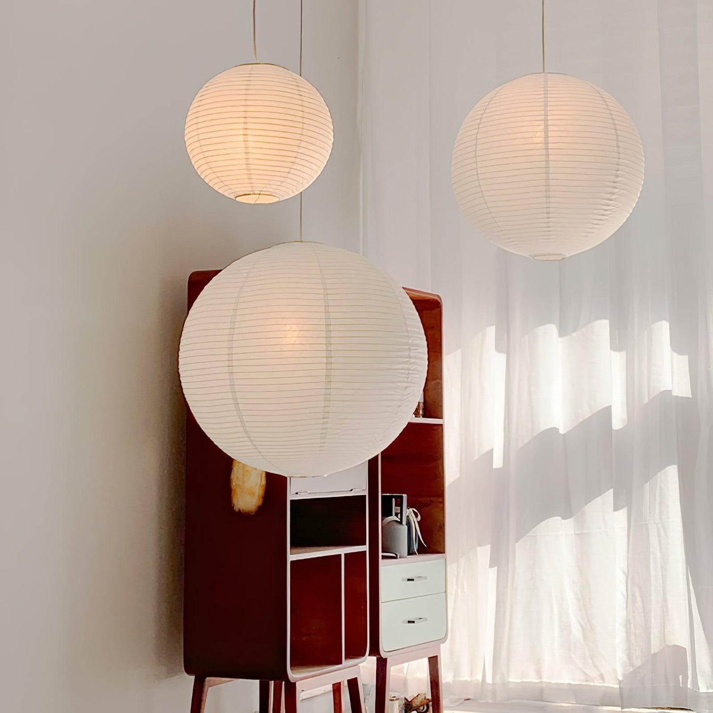 Unique Paper Globe Pendant Lamp 1-Light