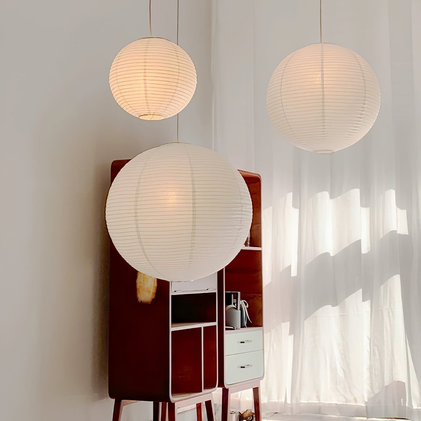 Unique Paper Globe Pendant Lamp 1-Light