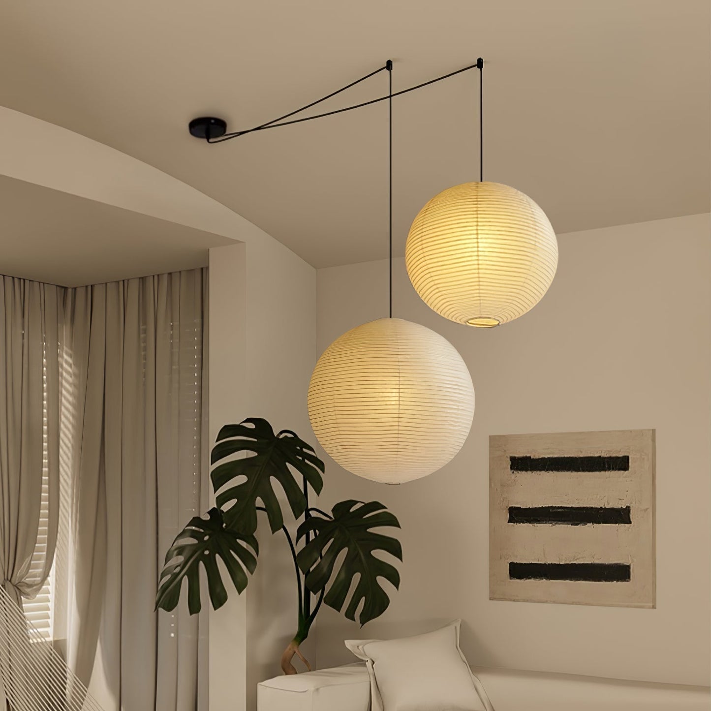 Unique Paper Globe Pendant Lamp 1-Light