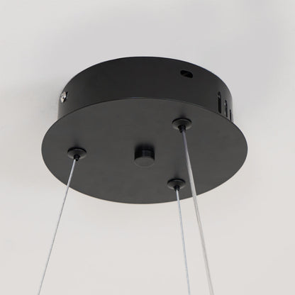 Contemporary Double Ring LED Pendant Adjustable Light Fixture