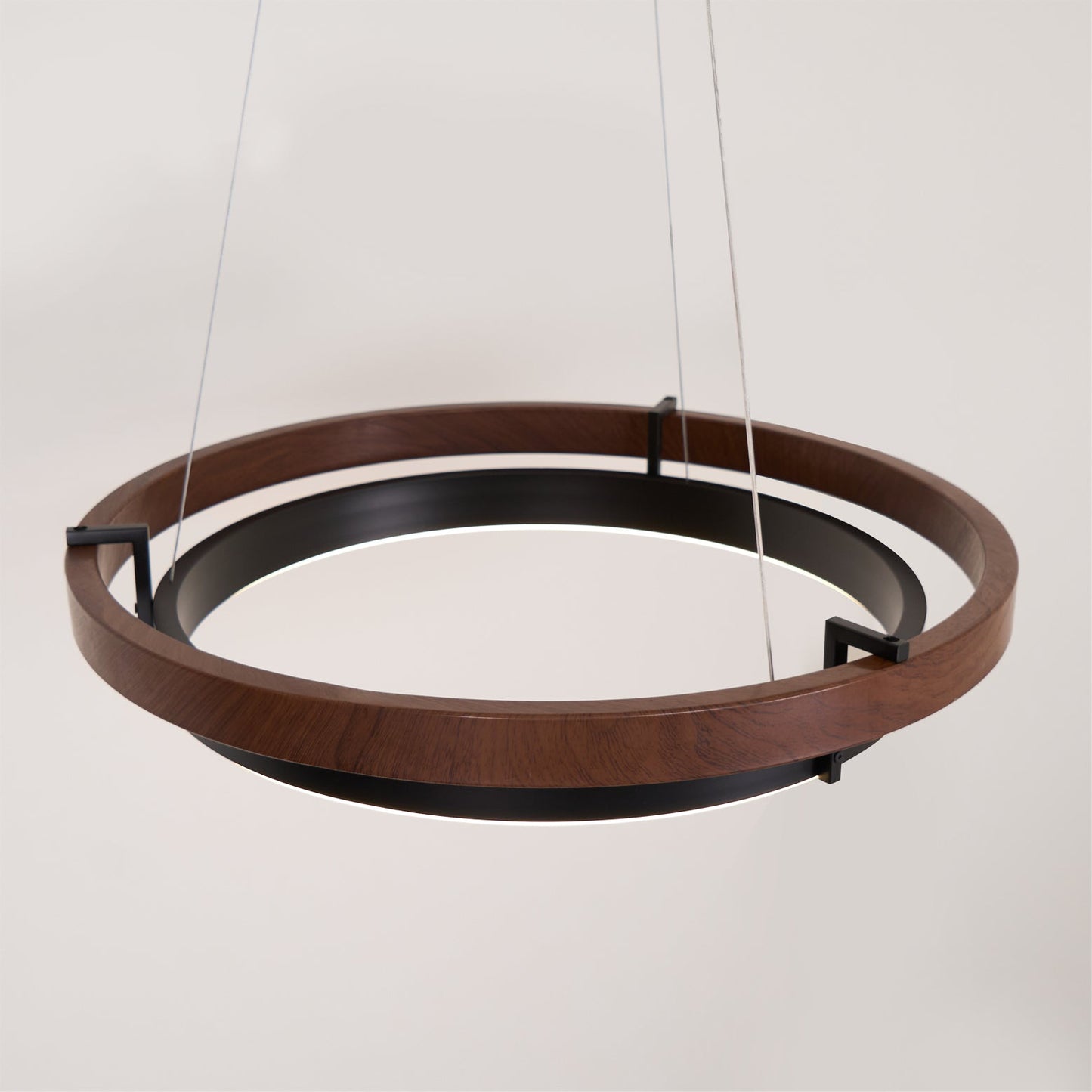 Contemporary Double Ring LED Pendant Adjustable Light Fixture