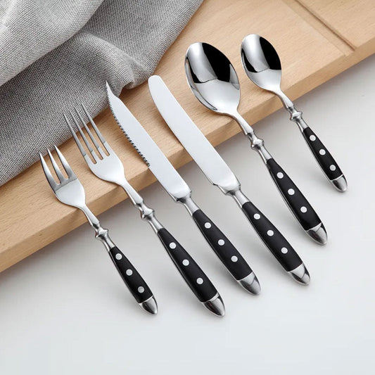 Classic Silver Metal Kitchen Cutlery Set - Fesara