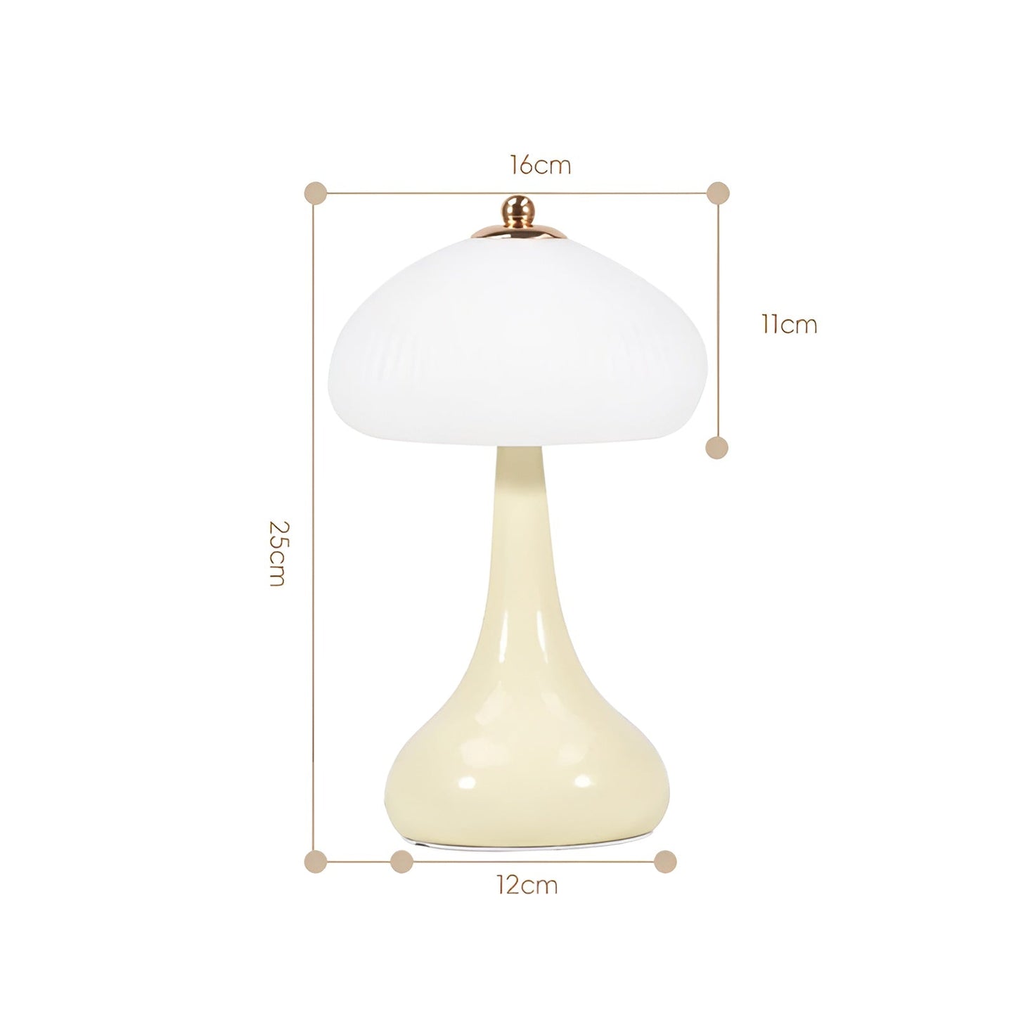 Classic Mushroom Table Lamp with LED Dimmer