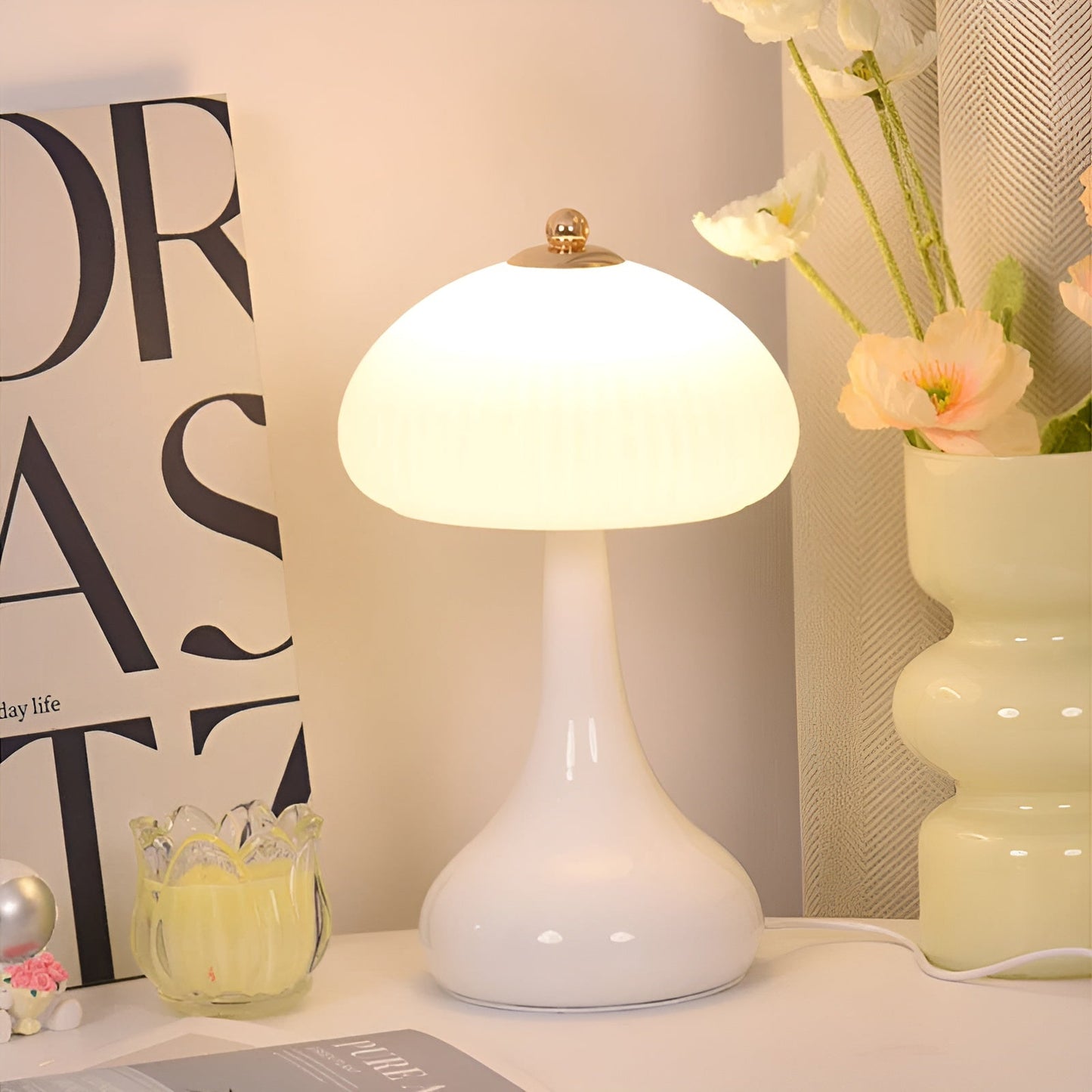 Classic Mushroom Table Lamp with LED Dimmer
