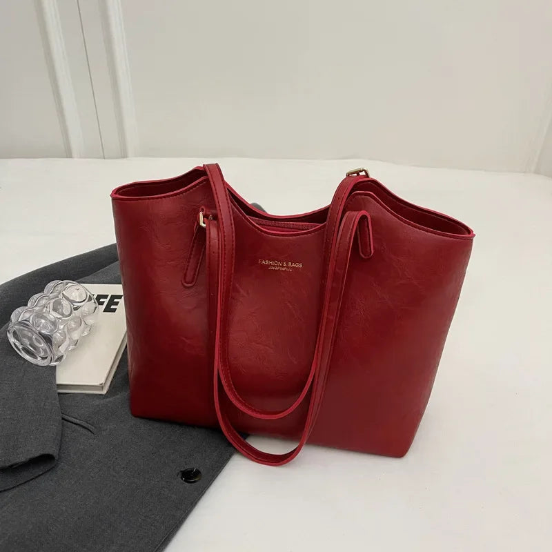 Stylish Women's Tote Bag with Charm - Chic and Roomy
