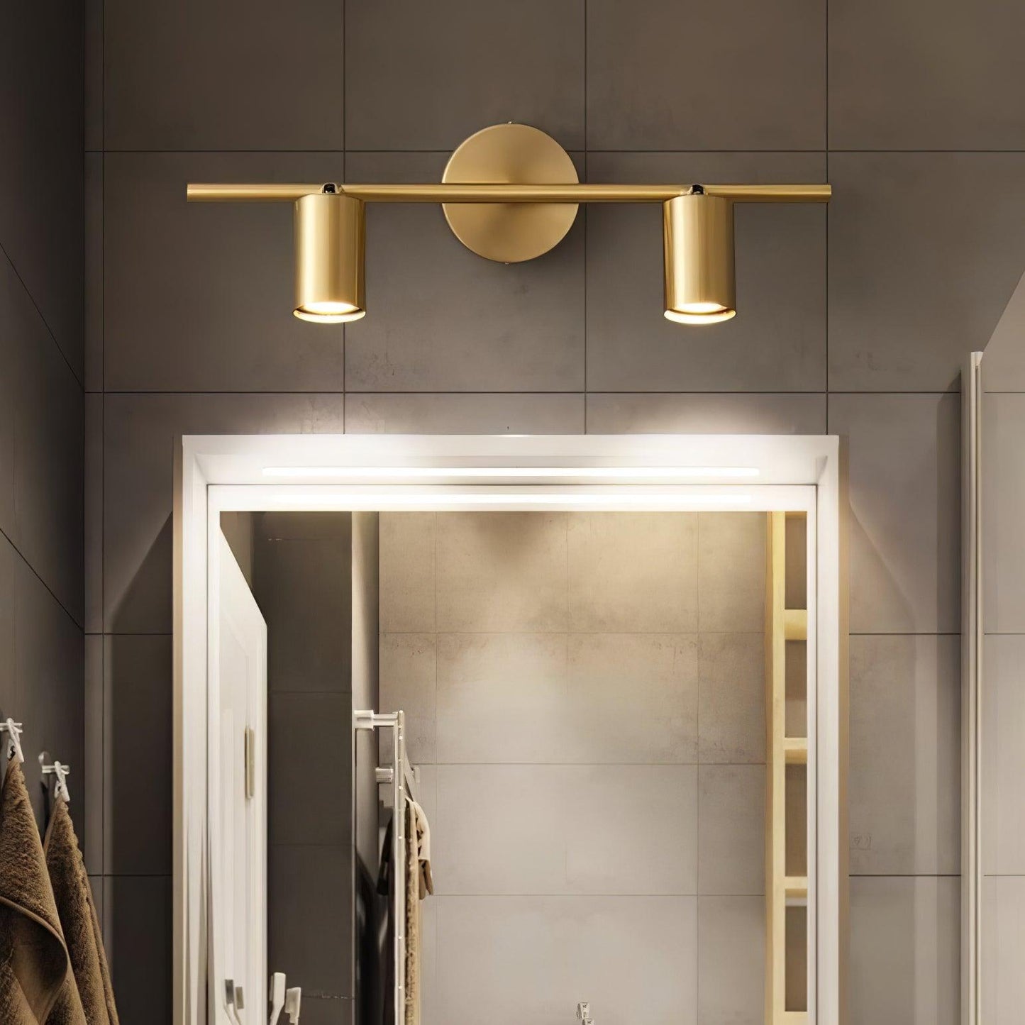 Stylish Gold Dual Head Adjustable Wall Light